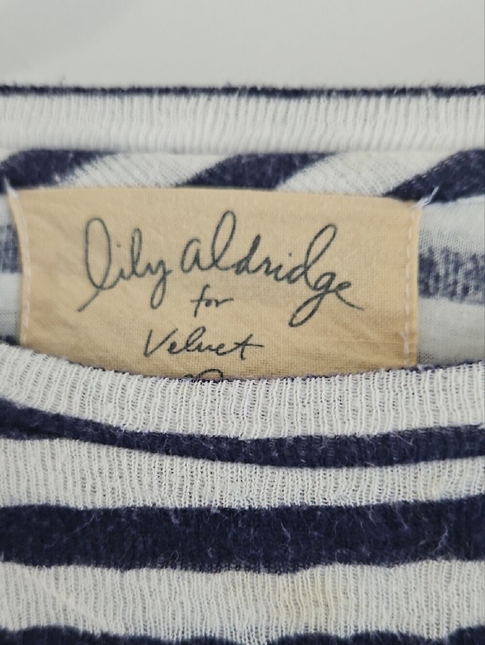 Navy and White Striped Long Sleeve Top - Picture 2 of 3